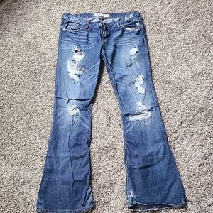 Hollister Flare Jeans in Distressed Blue